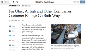 New York Times - Harry Campbell - For Uber, Airbnb and Other Companies, Customer Ratings Go Both Ways